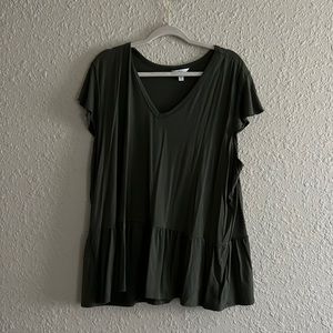 Time & Tru Olive Green Blouse XXXL